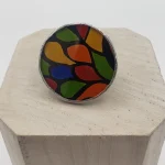 VitrauxCollard.com - Bijoux - Bague - Verre peint Tiffany multicolore inspiration Niki de saint Phalle