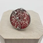 VitrauxCollard.com - Bijoux - Bague - Verre peint tiffany rouge