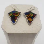 VitrauxCollard.com - Bijoux - Boucle d'oreille Argent - Verre peint tiffany inspiration Niki de saint Phalle