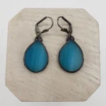 VitrauxCollard.com - Bijoux - Boucle d'oreille - Verre Tiffany bleu