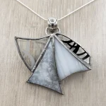 VitrauxCollard.com - Bijoux - Pendentif Argent - Collier Verre peint noir et blanc