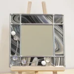 VitrauxCollard.com - Décoration - Miroirs - Petit carré cabochon noir blanc