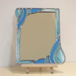 VitrauxCollard.com - Décoration - Miroirs - Rectangle gouttes verre bleu