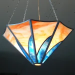 VitrauxCollard.com - Décoration - Suspensions - Lampe Luminaire verre beige bleu