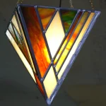 VitrauxCollard.com - Décoration - Suspensions - Lampe luminaire verre orange vert ocre jaune