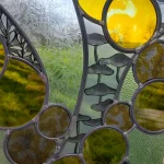 VitrauxCollard.com - Pièces d'artistes - Paravent verre bulle champignon jaune marron gris noir 5